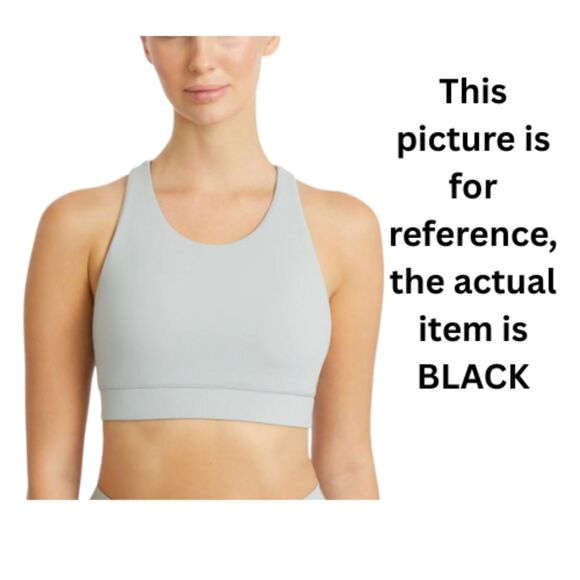 Yogaworks Womens Med Crossback Performance Sports Bra Black Removable Cups NWT - Picture 2 of 5